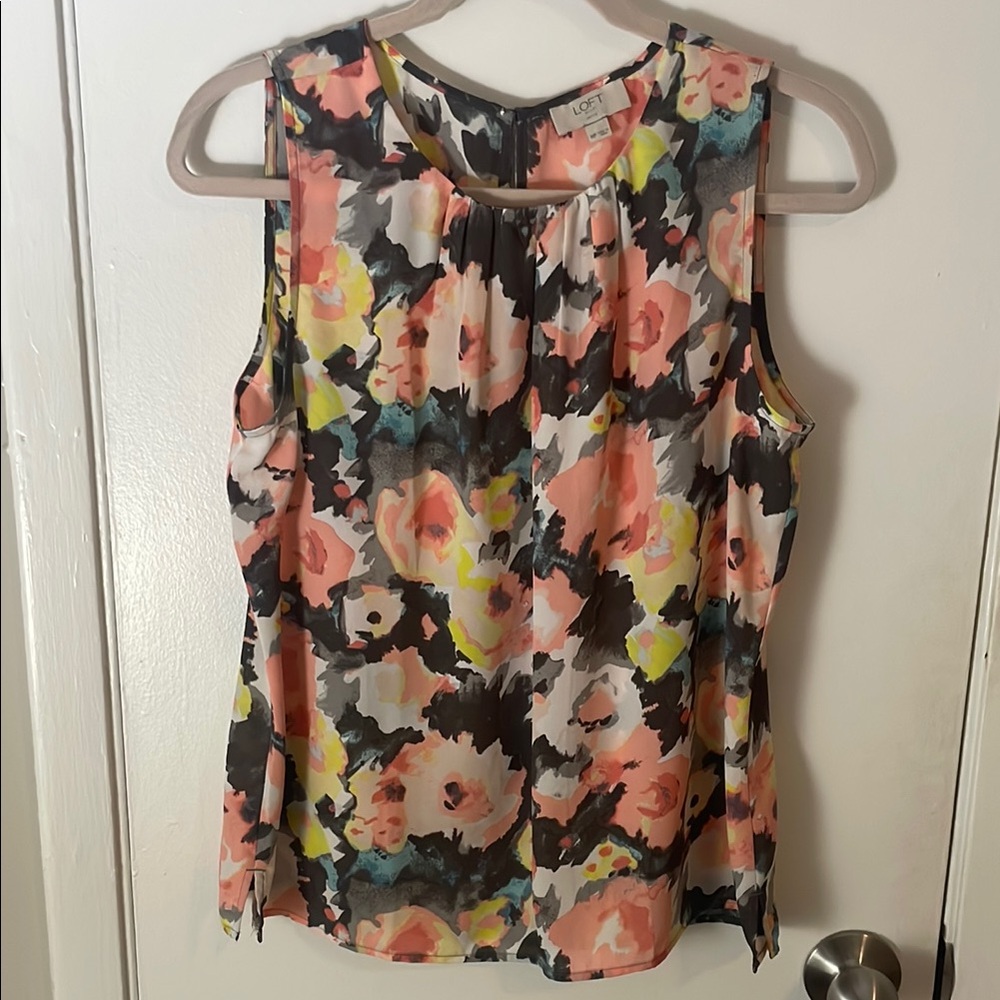 LOFT Multicolor Floral Sleeveless Blouse